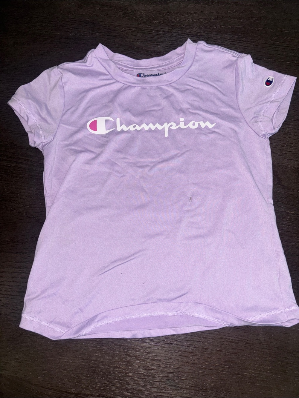 Champion Lavender Logo Tee with White Script
